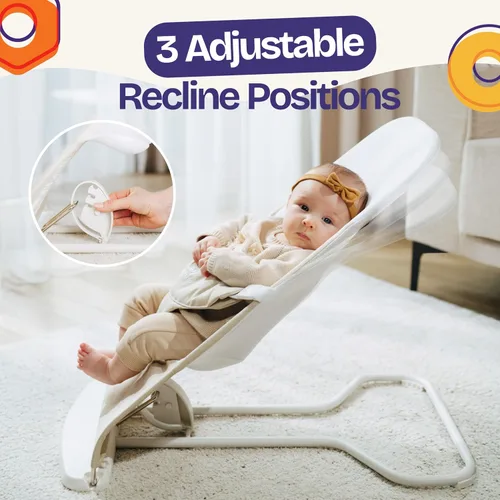 Vista 7 de ComfyBumpy Asiento Ergonómico Rebotador para Bebé - Estuche de Transporte de Viaje Adicional - Silla Rebotadora Segura y Portátil con Posiciones