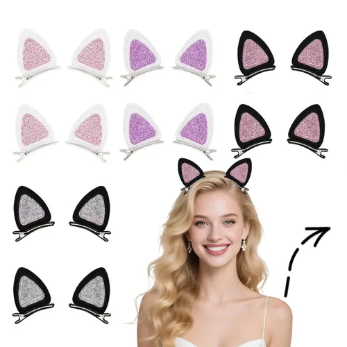 Vista 9 de 16 pinzas para el cabello con orejas de monstruo verdes, disfraz de Halloween