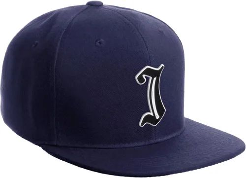 Vista 316 de Daxton Gorra clásica con visera de billete plano con letras del alfabeto inglés antiguo de la A a la Z