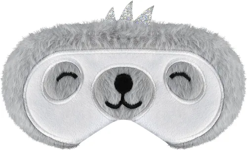 Vista 10 de Lindas máscaras para dormir con diseño de animales de dibujos animados, máscara de felpa para dormir y con los ojos vendados de viaje, divertida