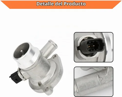 Vista 5 de Conjunto de carcasa de termostato de refrigerante de motor de aluminio mejorado (1 unidad). Compatible con Buick Encore 2013-2020 Chevy Cruze