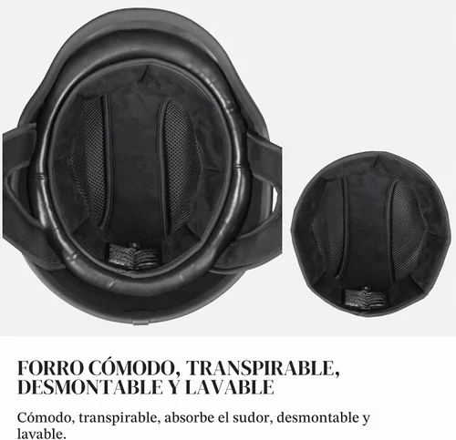 Vista 5 de Kaese Medio casco retro de la motocicleta de la fibra de carbono del estilo alemán certificado DOT