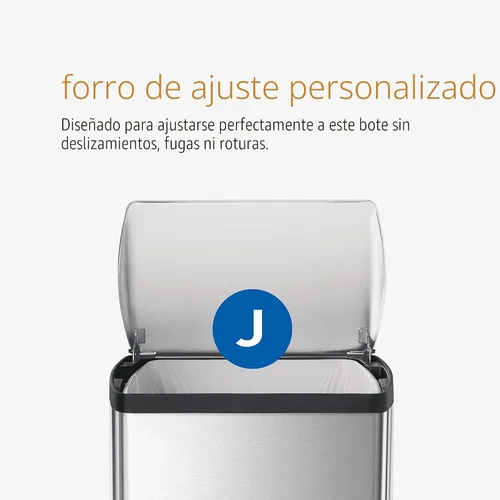 Vista 7 de Simplehuman - Cubo de basura rectangular para cocina de 38 litros / 10 galones, con pedal, de acero inoxidable cepillado
