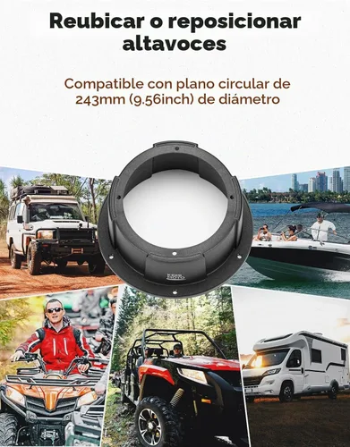 Vista 3 de KEMIMOTO Cajas de altavoces en ángulo, universales para altavoces de 6.5" 2PCS, Compatible with UTVs, RVs, Cars, Boats, Trunks, Trailers for 9.56