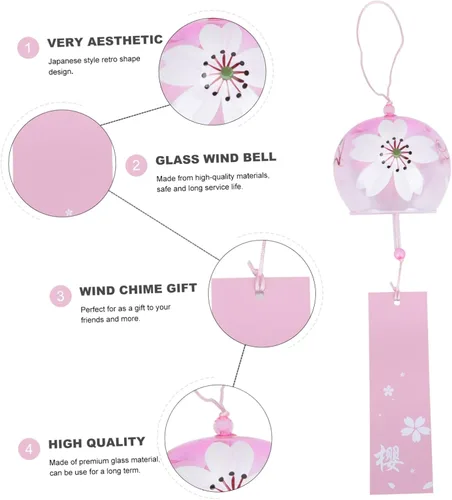 Vista 5 de Campana de viento de forma encantadora única campana de viento decorativa Serenity Bell para el hogar dic