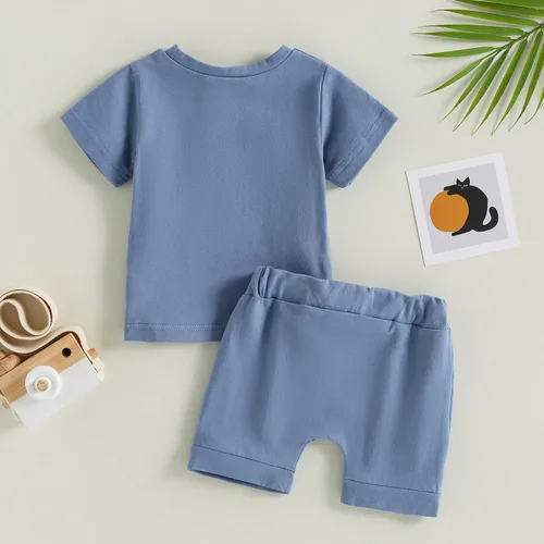 Vista 72 de Conjunto de camiseta de manga corta para bebé niño y niña, camiseta de manga corta, pantalones cortos casuales, ropa para recién nacidos, 6, 12, 18