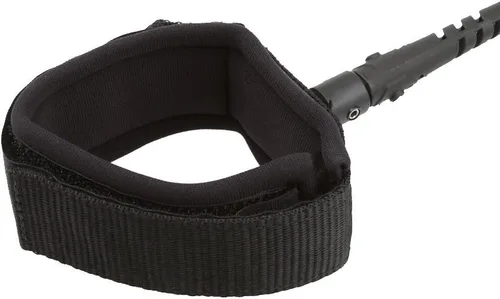 Vista 5 de Correa de muñeca ajustable para tabla de surf, bíceps en espiral, con tapón, color negro