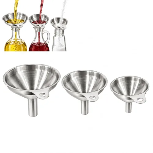 Vista 8 de HIC Kitchen Embudo de aluminio de boca ancha para líquidos y productos secos, 2 onzas