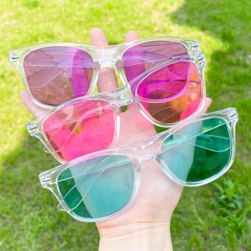 Vista 148 de Suministros para regalos de fiesta de colores neón Paquete de 8 gafas de sol unisex