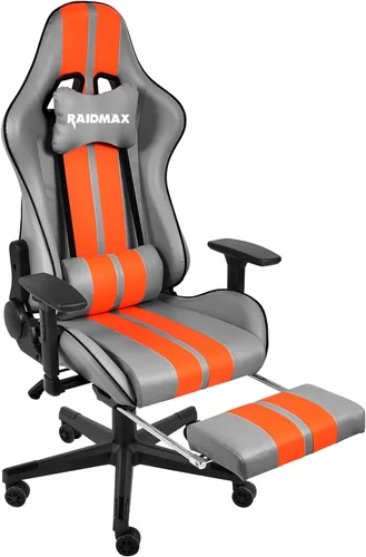 Vista 9 de Raidmax Superior DK905 - Sillas de juegos para computadora de auto de carreras, reposabrazos ajustable 3D, almohadas de cabeza y madera, base