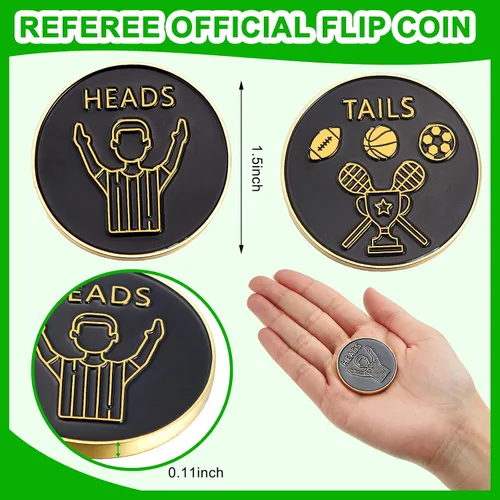 Vista 3 de Jexine Arbitro Flip Coin Fútbol Árbitro Portátil Antióxido Aleación Dura Juez Toss Monedas con Estuche para Fútbol Fútbol Voleibol Lacrosse