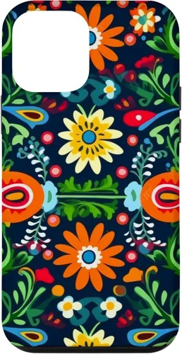 Vista 16 de Funda para iPhone 16 con diseño floral mexicano tradicional mexicano