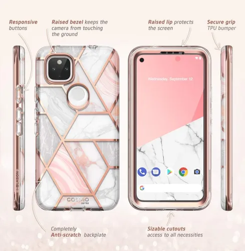 Vista 5 de i-Blason Cosmo Series - Funda para Google Pixel 5a 5G de 6.34 pulgadas (2021), funda protectora delgada de cuerpo completo con protector de pantalla