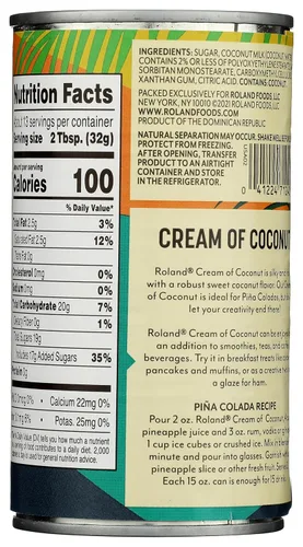 Vista 2 de Roland Foods Crema de coco, lata de 15 onzas, paquete de 1