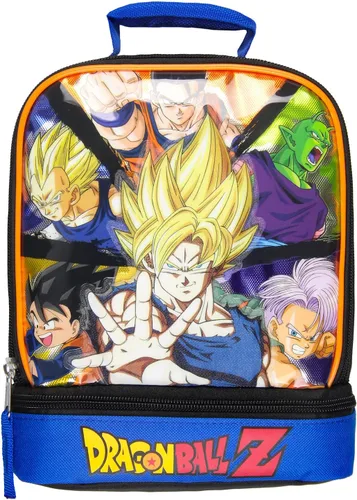 Vista 2 de Dragon Ball Z Fiambrera con doble compartimento aislado bolsa de almuerzo de 10 pulgadas