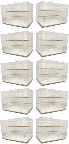 Vista 7 de Lote de diez aviarios criador de agapornis, pinzón, periquito, pinzón con puertas laterales de caja de anidación de 20 x 14 x 14 pulgadas de alto