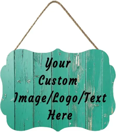 Vista 9 de Letrero de bienvenida de madera personalizado para puerta delantera, letrero personalizado para el hogar, decoración de puerta con imagen/texto COL-7