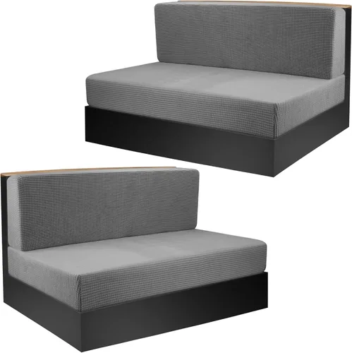 Vista 8 de Tlswshsy Cojines de comedor para autocaravana, fundas elásticas para asiento de sofá, protector de muebles de sofá biplaza lavable para Azul