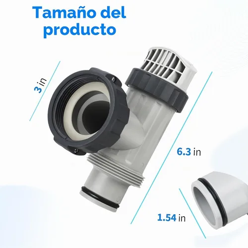 Vista 5 de 11872 Válvula de émbolo de manguera doble dividida y válvula de émbolo compatible con accesorio de pieza de piscina de repuesto Intex, accesorio