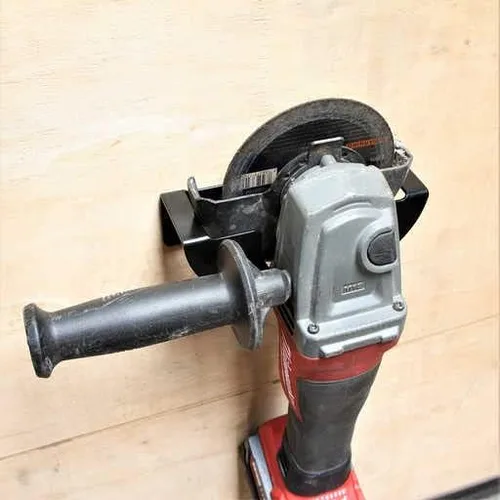 Vista 3 de Paquete de 2 herramientas para amoladora angular negra, soporte de montaje en pared para amoladora de 5 pulgadas