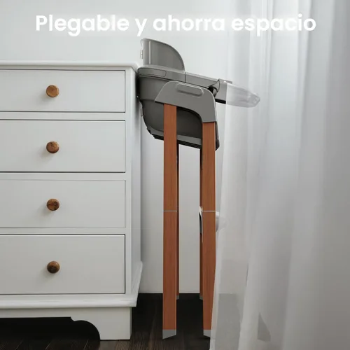 Vista 5 de Fodoss Silla alta convertible para bebé con bandeja desmontable, silla alta plegable para comer con cojín grueso, silla para Comer de Bebe Grows