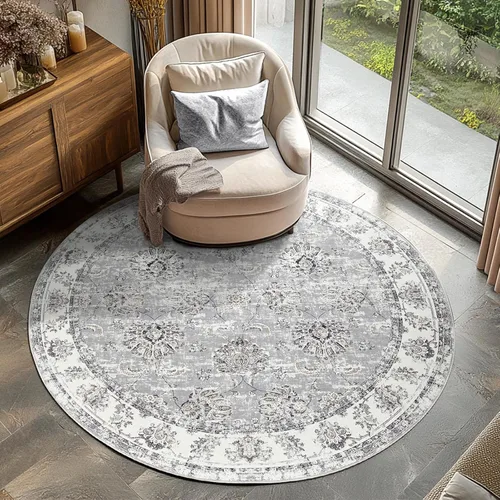 Vista 197 de jinchan Fiora - Alfombra lavable de área pequeña, alfombra de entrada floral de medio círculo de 2 x 3, tapete de media luna de pelo bajo, suave