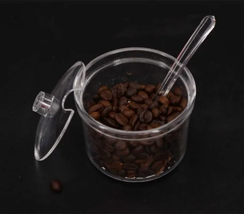 Vista 4 de Clean Acrylic Sugar Bowl - Tarro de especias con tapa y cuchara