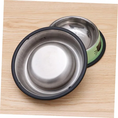 Vista 5 de ABOOFAN Tazón de agua para gatos de acero inoxidable para gatos, apto para bigotes, juego de 2 piezas