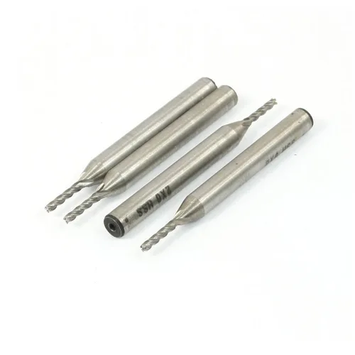 Vista 4 de uxcell Molino de extremo helicoidal de 4 flautas 1.5x6x6x57mm de tono plateado 2pcs