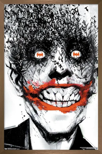 Vista 14 de Trends International DC Comics - Póster de pared de The Joker - Murciélagos, 14.725 x 22.375 pulgadas, versión enmarcada de madera de granero