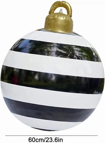 Vista 5 de Decoraciones inflables de Navidad, adornos de Navidad gigantes de 24 pulgadas, bolas de Navidad inflables, decoración de jardín al aire libre extra