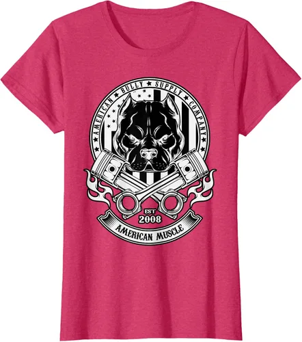 Vista 9 de American Muscle - Camiseta de cabeza dura Pit Bull American Bully, Negro, S
