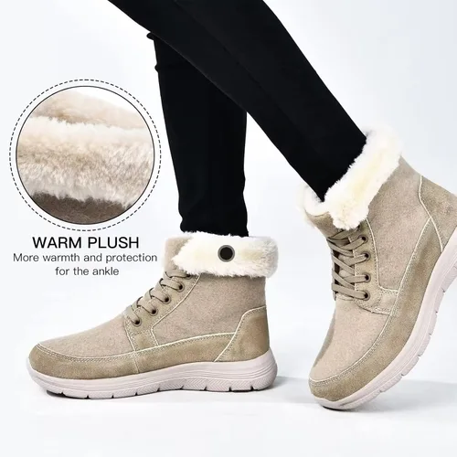 Vista 2 de TIOSEBON Botas de tobillo para mujer, botines cortos para exteriores, antideslizantes, para senderismo y caminar