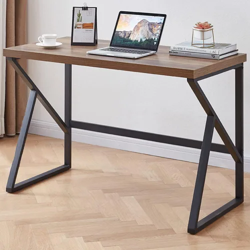 Vista 13 de HSH Escritorio para oficina en casa, escritorio industrial de metal y madera para computadora para PC, portátil, trabajo, escritura, estudio