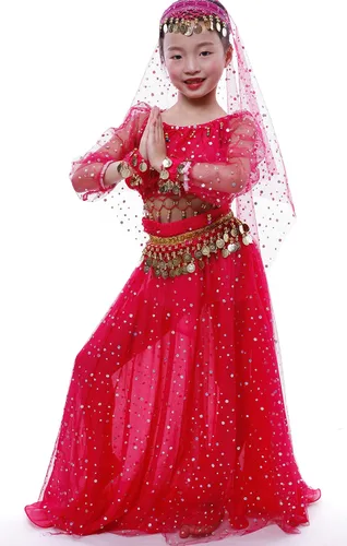 Vista 3 de Astage Conjunto elegante de traje de danza del vientre de la niñade la muchacha grande,Todos los accesorios