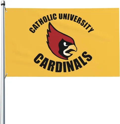 Vista 2 de Bandera decorativa de la Universidad Católica de América de 3 x 5 pies para exteriores, bandera de jardín, bandera individual para exteriores