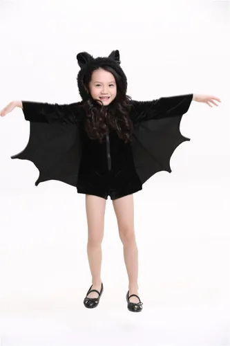 Vista 2 de Disfraz de murciélago para niños, disfraz de Halloween para niñas