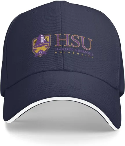 Vista 2 de Hardin-Simmons University Logo Casual Sandwich Gorra de béisbol ajustable para hombres y mujeres