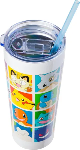 Vista 3 de Silver Buffalo Pokemon Pikachu, Snorlax, Charmander, Squirtle, Bulbasaur, Eevee, Gengar, Togepi, Magikarp, Psyduck, Jigglypuff, Meowth, Mew Vaso