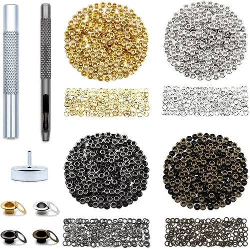 Vista 8 de SEMINI Kit de 800 ojales Gronmets de 0.138 in con 3 piezas de herramientas de instalación para zapatos, ropa, bolsa de manualidades, 4