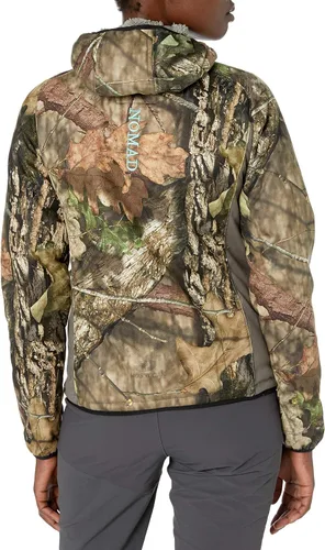 Vista 2 de NOMAD Sudadera con capucha Harvester con cremallera completa para mujer, color roble musgoso, talla M