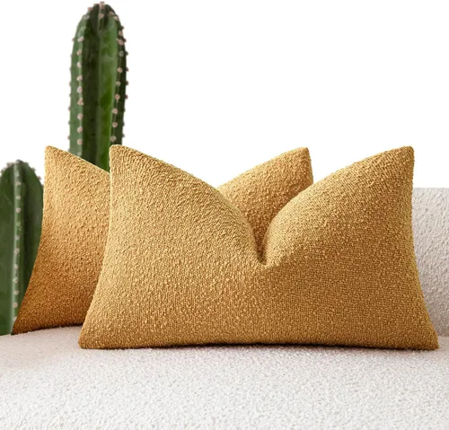 Vista 65 de Foindtower - Juego de 2 fundas decorativas de textura de bucle, fundas de almohada acentuadas, fundas de cojín sólidas, neutrales, para sofá, silla