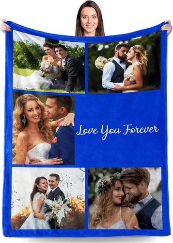 Vista 15 de Regalos personalizados para novio, novia, regalo personalizado para marido y esposa, mantas personalizadas con imágenes, manta de fotos
