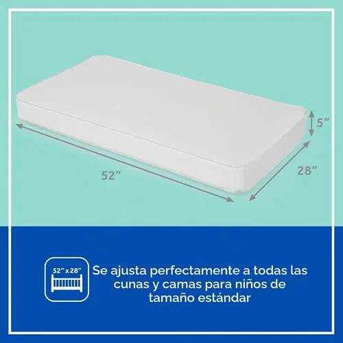 Vista 2 de Sealy Posture Perfect - Colchón impermeable de 2 etapas para cuna y colchón para cama de bebé, espuma viscoelástica híbrida y 150 bobinas de alta