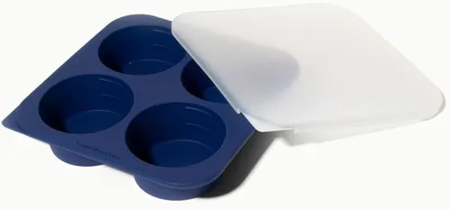 Vista 10 de Bandeja de silicona de 2 cucharadas Anyday para congelador con tapa de silicona para comida de bebé, salsas, ajo, hierbas Moldes de congelador