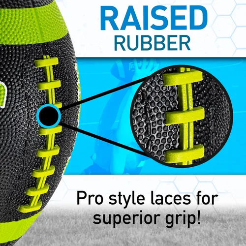 Vista 4 de Franklin Sports Balones de fútbol americano de goma para niños Junior Grip-Rite tamaño juvenil - Balones de fútbol americano Peewee Kids duraderos