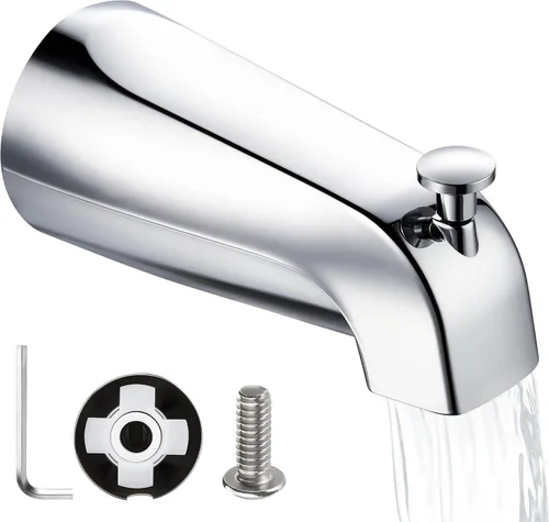Vista 13 de Enhon Boquilla de bañera con desviador, repuesto de boquilla de grifo de bañera deslizante, conexión de tubo de cobre de 1/2, fácil de instalar