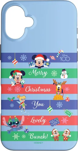 Vista 23 de Funda para iPhone 16 Disney 100 Mickey & Friends Merry Christmas You Lovely Bunch