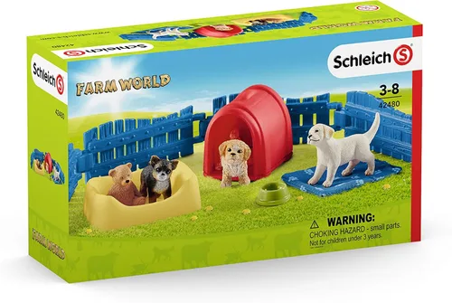 Vista 12 de Schleich Farm World Puppy Pen - Juego educativo de 13 piezas para niños de 3 a 8 años