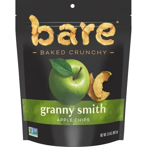 Vista 10 de Bare Chips de plátano crujientes al horno, simplemente plátano, sin gluten, bolsa de 2.7 onzas